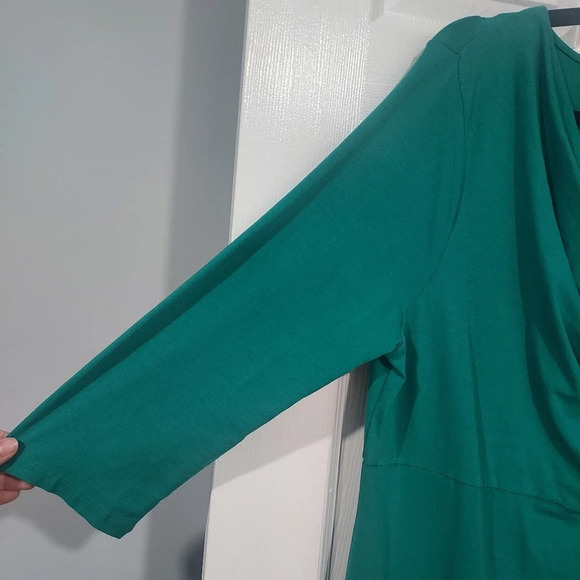 NWOT J. Crew Factory Green Cowl Neck 3/4 Sleeve Dress in Size XL - Picture 4 of 8